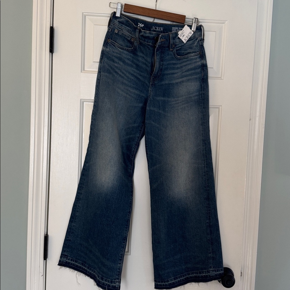 NWT J. Crew Denim Trouser High Rise Semi-Stretch Classic Indigo Jeans - Picture 6 of 10